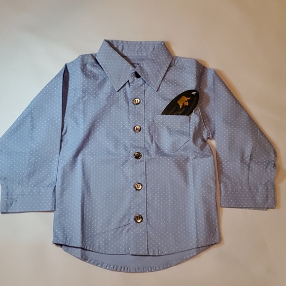 Littlest Prince Couture Blue w/White dots 12M - Picture 2 of 4